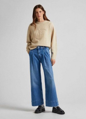 Jeans Pepe Jeans Lucy Anchos Fit High-rise Jeans Mujer Azules | 752POBRAU