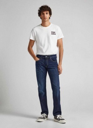 Jeans Pepe Jeans Mid-rise Regular Fit Jeans Hombre Azules | 857WTNUGQ