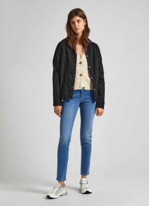 Jeans Skinny Pepe Jeans Low-rise Flaco Fit Jeans Mujer Azules | 653QTAJCD