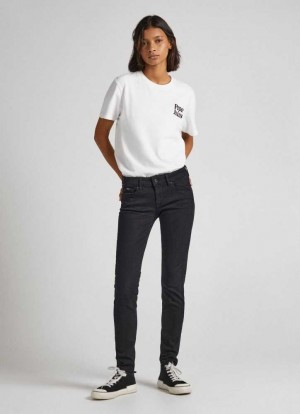 Jeans Skinny Pepe Jeans Mid-rise Flaco Fit Jeans Mujer Azules | 769CGKDZT
