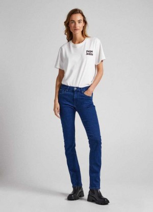 Jeans Slim Pepe Jeans Grace Slim Fit High-rise Jeans Mujer Azules | 723LBFCUX