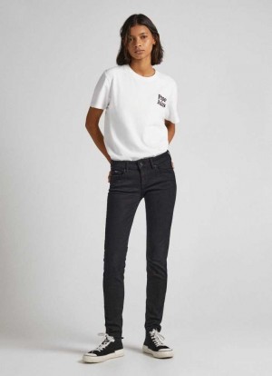 Jeans Slim Pepe Jeans Mid-rise Flaco Fit Jeans Mujer Azules | 463SHYOUL