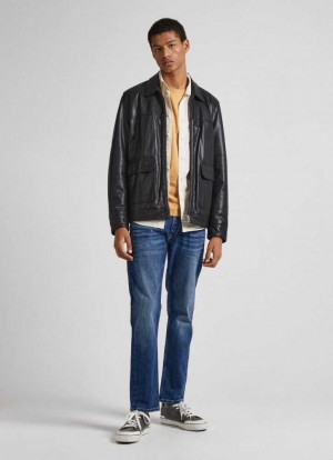 Jeans Slim Pepe Jeans Mid-rise Regular Fit Jeans Hombre Azules | 389VHGYIX