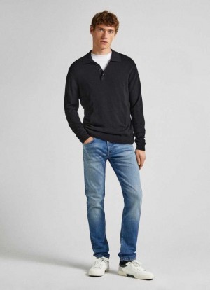 Jeans Slim Pepe Jeans Mid-rise Slim Fit Jeans Hombre Azules | 426XELIPR