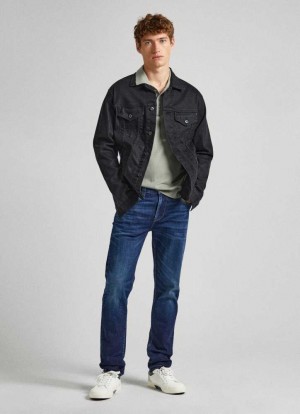 Jeans Slim Pepe Jeans Mid-rise Slim Fit Jeans Hombre Azules | 387GWFEKI