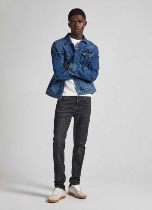 Jeans Slim Pepe Jeans Mid-rise Slim Fit Jeans Hombre Azules | 105ZUGYOW