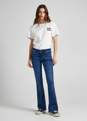 Jeans Slim Pepe Jeans Pimlico Regular Fit Mid-rise Jeans Mujer Azules | 295TLOGFV