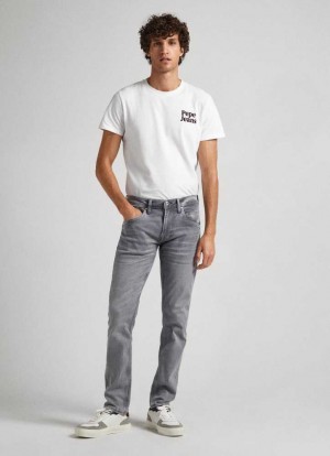 Jeans Slim Pepe Jeans Pista Regular Fit Mid-rise Jeans Hombre Azules | 085RTAVBW