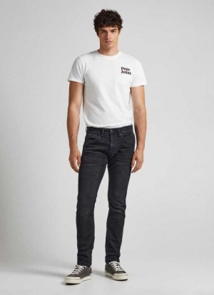 Jeans Slim Pepe Jeans Pista Regular Fit Mid-rise Jeans Hombre Azules | 876SUDJRT