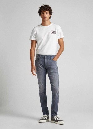 Jeans Slim Pepe Jeans Spike Regular Fit Mid-rise Jeans Hombre Azules | 682UBAEKM