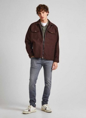 Jeans Slim Pepe Jeans Stanley Fit Mid-rise Jeans Hombre Azules | 842LSMPIC