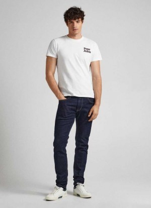Jeans Slim Pepe Jeans Stanley Fit Mid-rise Jeans Hombre Azules | 632DITUJR