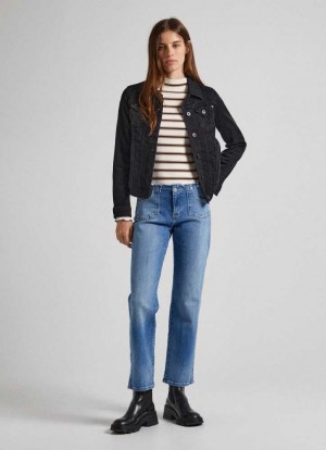 Jeans Straight Pepe Jeans Alex Directo Fit Low-rise Jeans Mujer Azules | 102WZDKHR