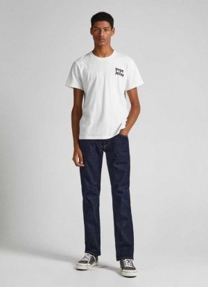 Jeans Straight Pepe Jeans Cash Regular Fit Mid Rise Jeans Hombre Azules | 459ADRBUT
