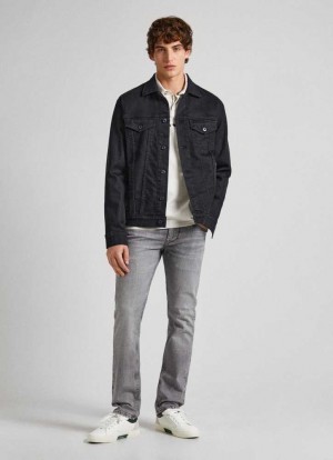 Jeans Straight Pepe Jeans Mid-rise Directo Fit Jeans Hombre Azules | 064JSXBKT