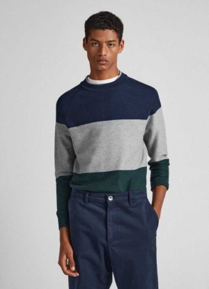 Jerséis Pepe Jeans Colour Block Algodon Sweatshirt Hombre Gris | 943TANHCW