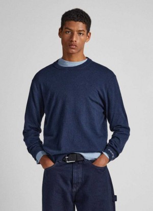 Jerséis Pepe Jeans Crew Neck Knit Hombre Azules | 857TKYECN