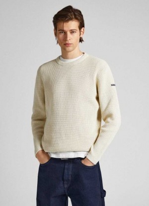 Jerséis Pepe Jeans Crew Neck Sweatshirt Hombre Blancas | 937GRWKOV