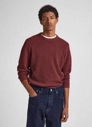 Jerséis Pepe Jeans Crew Neck Sweatshirt Hombre Burdeos Rojas | 872VDSJTA