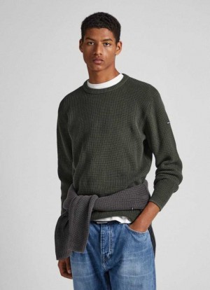 Jerséis Pepe Jeans Crew Neck Sweatshirt Hombre Verde Oliva Verde | 729FBONPA