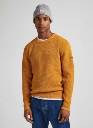Jerséis Pepe Jeans Crew Neck Sweatshirt Hombre Amarillo | 963AISOEN