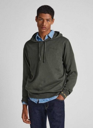 Jerséis Pepe Jeans Encapuchado Algodon Sweatshirt Hombre Verde Oliva Verde | 592HLAPOZ