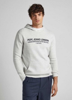Jerséis Pepe Jeans Encapuchado Algodon Sweatshirt Hombre Gris Claro | 914VUXCMB