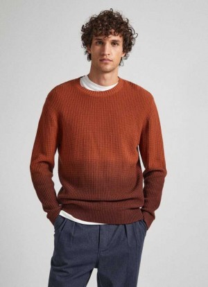 Jerséis Pepe Jeans Fade Effect Colour Block Knit Hombre Naranjas | 607WUXQVI