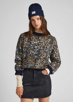 Jerséis Pepe Jeans Floral Jacquard Knit Mujer Verde | 185KZLAOG