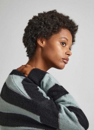 Jerséis Pepe Jeans Knit Jumper With A Rayas Print Mujer Verde | 268GYLNDI