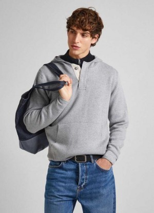 Jerséis Pepe Jeans Knit Jumper With Hood Hombre Gris | 215FDRXNO