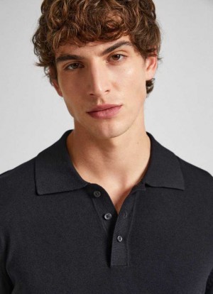 Jerséis Pepe Jeans Knit Jumper With Polo Neck Hombre Negras | 516DCRJPK
