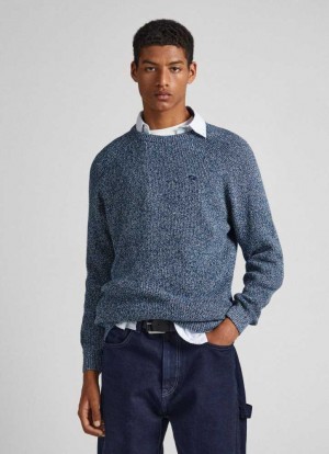 Jerséis Pepe Jeans Raglan Sleeve Algodon Sweatshirt Hombre Azules | 708QFVYWR