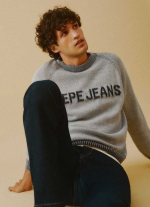 Jerséis Pepe Jeans Round Neck Algodon Sweatshirt Hombre Gris | 967GEATIF