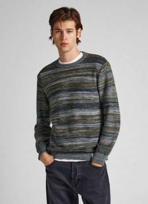 Jerséis Pepe Jeans Stripe Print Knit Hombre Blancas | 120OMGPVW