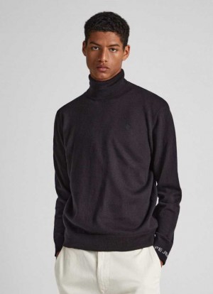 Jerséis Pepe Jeans Turtle Neck Algodon Knit Hombre Negras | 510XTQCAF