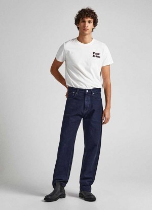 Loose Pepe Jeans Dan Lona Loose Fit Drop-waist Jeans Hombre Azules | 410BERHYS