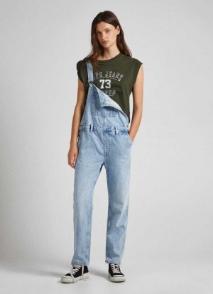 Mono Pepe Jeans Denim Dungarees Mujer Azules | 536MIVDJP