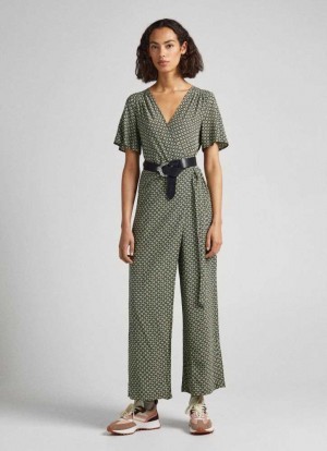Mono Pepe Jeans Geometric Print Jumpsuit Mujer Multicolor | 357OMXBKN