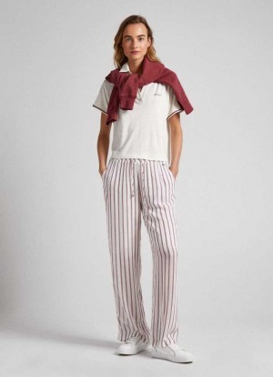 Pantalones Pepe Jeans A Rayas Pyjama Trousers Mujer Multicolor | 742IVWOAJ