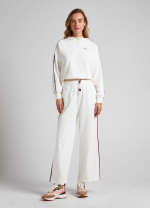 Pantalones Pepe Jeans Algodon Joggers Mujer Blancas | 807YVTICG