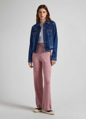 Pantalones Pepe Jeans Algodon Melange Trousers Mujer Rojas | 104IUCVLA