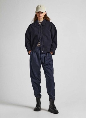 Pantalones Pepe Jeans Balloon Fit Chino Trousers Mujer Azules | 485QDCTVU