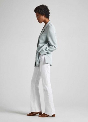 Pantalones Pepe Jeans Flare Fit Elastic Trousers Mujer Blancas | 403MHBANY