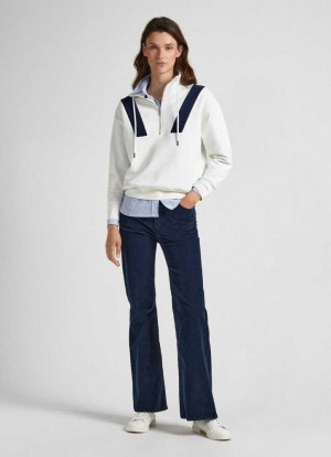 Pantalones Pepe Jeans Flared Corduroy Trousers Mujer Azules | 362QCTJFM