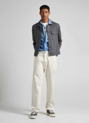 Pantalones Pepe Jeans Nils Loose Fit Chino Pants Hombre Blancas | 013RTOKHI