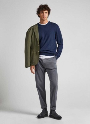 Pantalones Pepe Jeans Nils Loose Fit Chino Pants Hombre Gris | 873XKOHLP