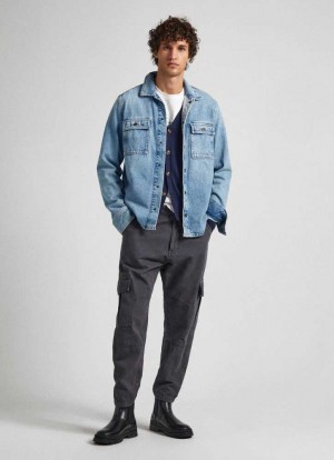 Pantalones Pepe Jeans Nolan Loose Fit Cargo Trousers Hombre Negras | 061PILJUE