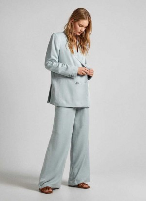 Pantalones Pepe Jeans Palazzo Tencel Trousers Mujer Verde | 046TDNAVI