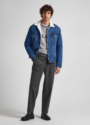 Pantalones Pepe Jeans Prince Of Wales Trousers Hombre Gris | 865IDKFGS